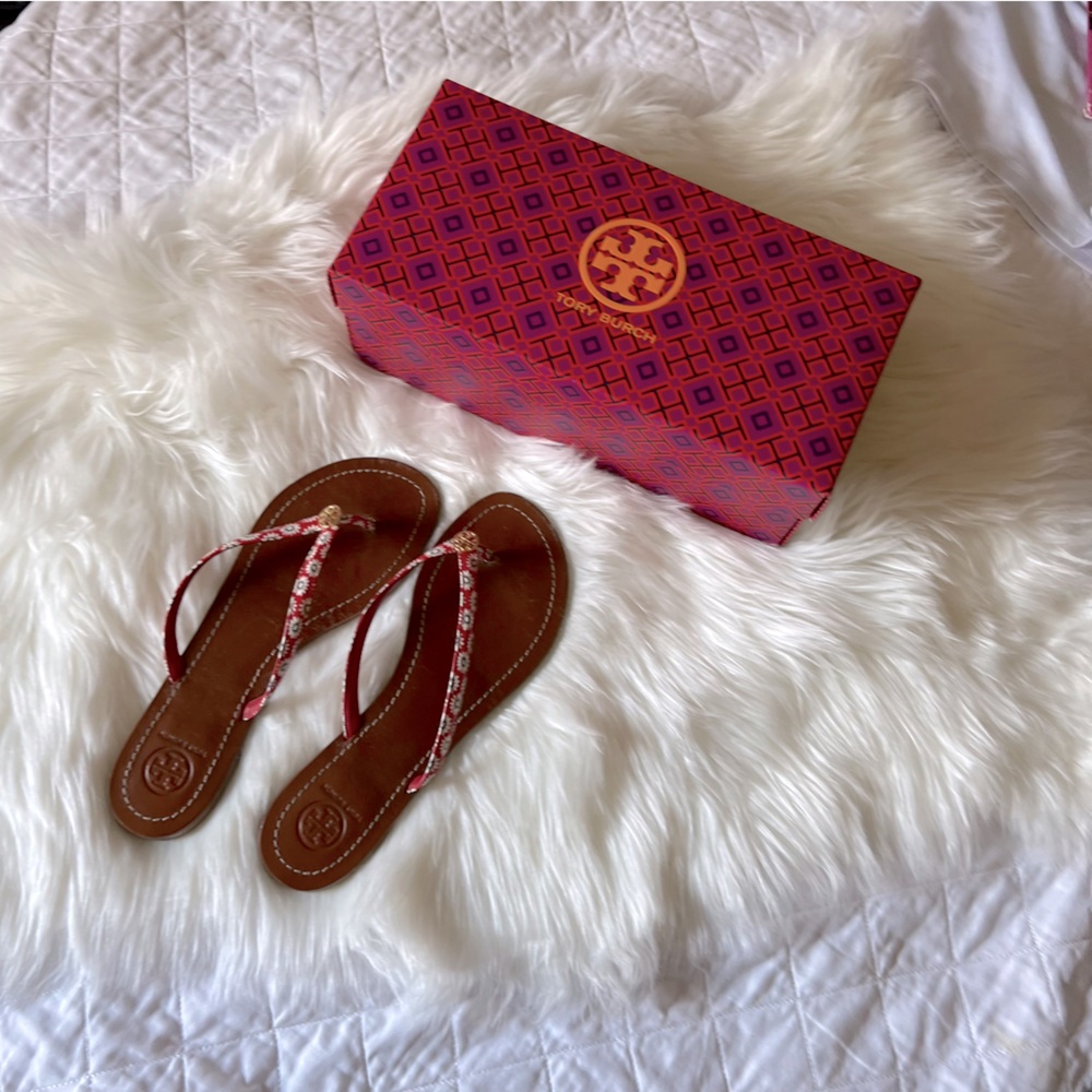 Tory Burch Daisy Flip Flops sz 9 - Picture 2 of 7
